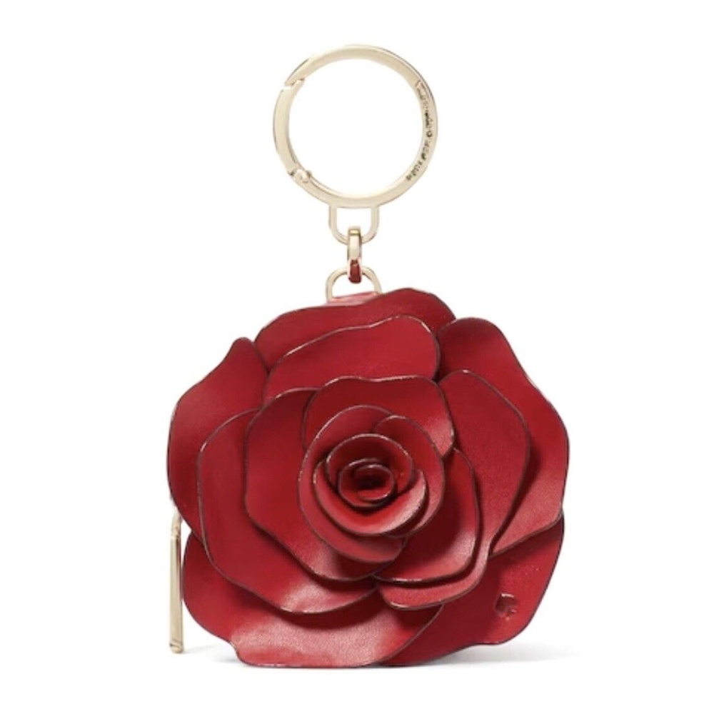 Disney x Kate Spade Beauty And The Beast Flora 3D Rose Bag Charm Coin Purse - Picture 5 of 7